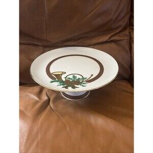 Georges Briard The Hunt Christmas Holiday Pedestal Cake Stand